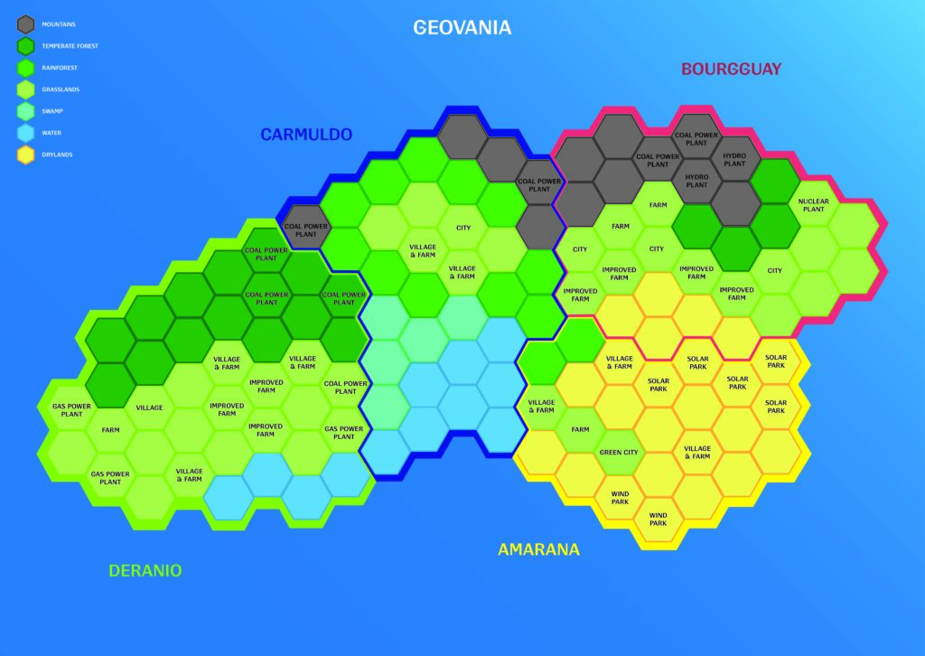 Hexmap of Geovania